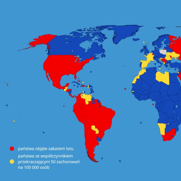 Komunikat MSZ: Lista państw i terytoriów, które objęte zostaną zakazem lotu