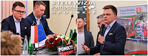 [VIDEO] Głuchołazy: konferencja prasowa marszałka Sejmu Szymona Hołowni